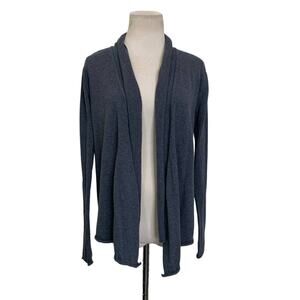Prana gray organic cotton long sleeves open front cardigan size Small